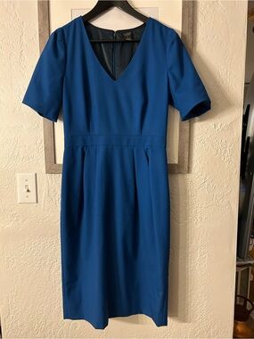 J. Crew super 120’s Royal Blue Midi Dress